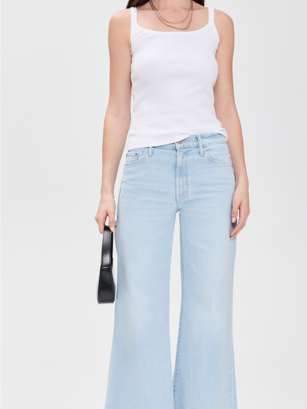 MOTHER Light Blue High-Rise Wide-Leg Jeans
